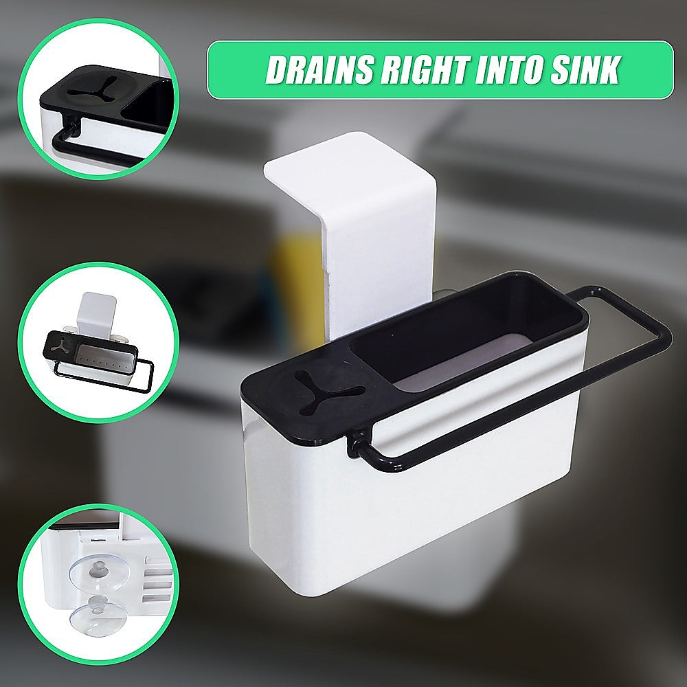 Sink Aid Self Draining Caddy Kitchen Sponges Brush Soap 8