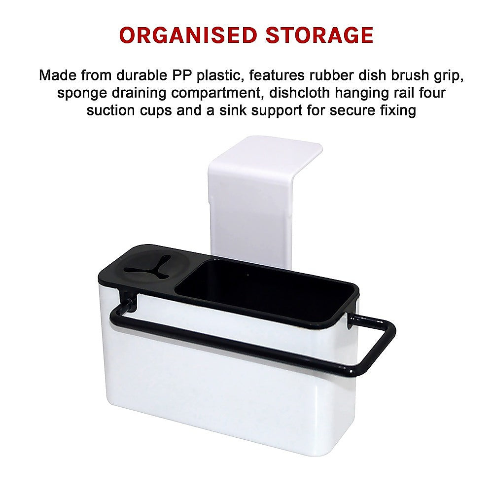 Sink Aid Self Draining Caddy Kitchen Sponges Brush Soap 11