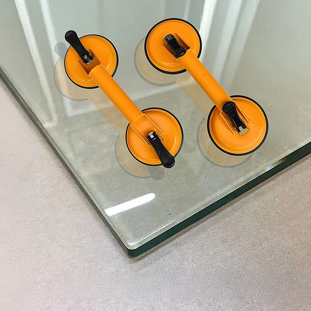 2x 100kg Aluminum Alloy Double Locking Suction Cup Glazer Glass Sucker Lifter 5