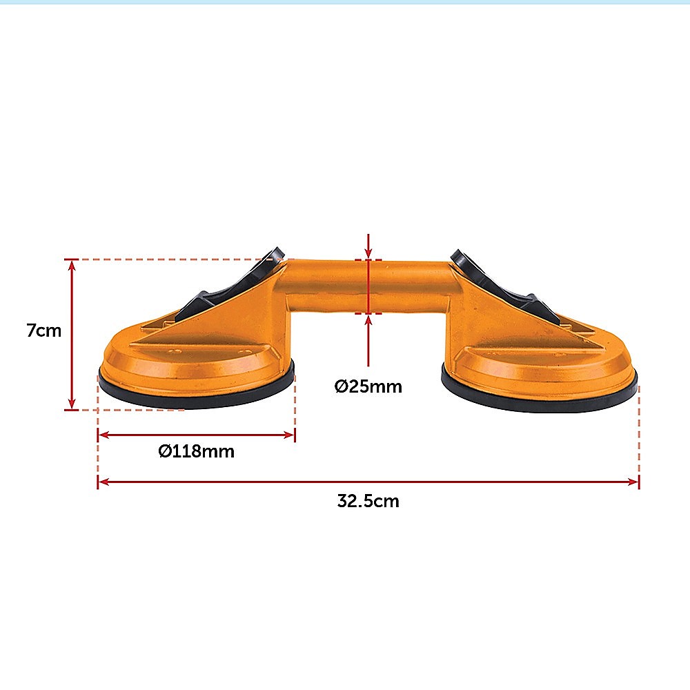 2x 100kg Aluminum Alloy Double Locking Suction Cup Glazer Glass Sucker Lifter 11