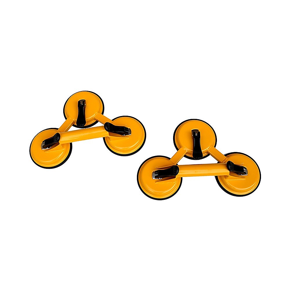 2x 150kg Load Aluminum Triple Suction Cup Pad Glazer Glass Sucker Remover Lifter 6