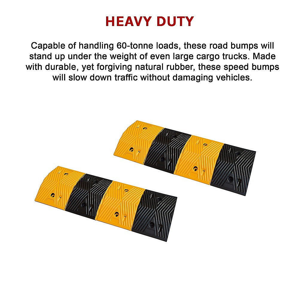 Pair of 1m Long 60T Load Rubber Speed Bump Hump Modular Speed Humps Road Hump 11