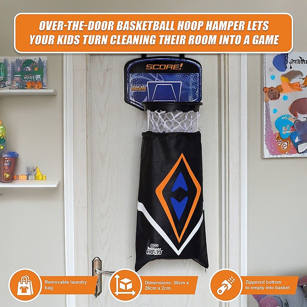 Hamper Basketball Laundry Hoop Hanging Clothes Basket Storage Kids Fun Door Bag 8