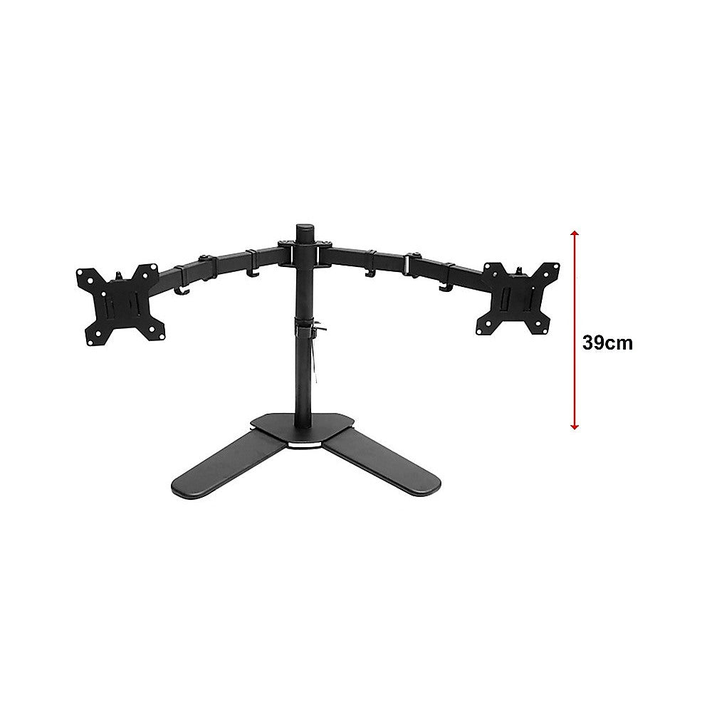13"-27" Dual Screen Monitor Stand TV Bracket Computer Display Desk Mount Holder 9