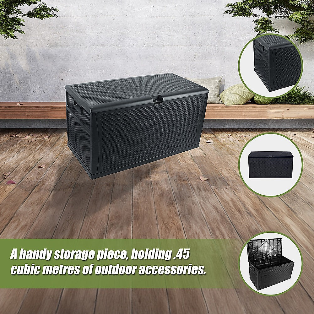 Patio Deck Box Outdoor Storage Plastic Bench Box 450 Litre 6
