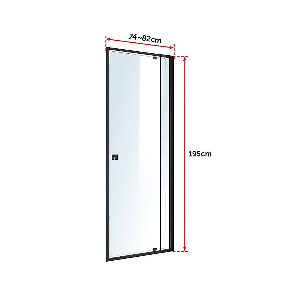 Adjustable Semi Frameless Shower Screen (74~82) x 195cm Australian Safety Glass 7