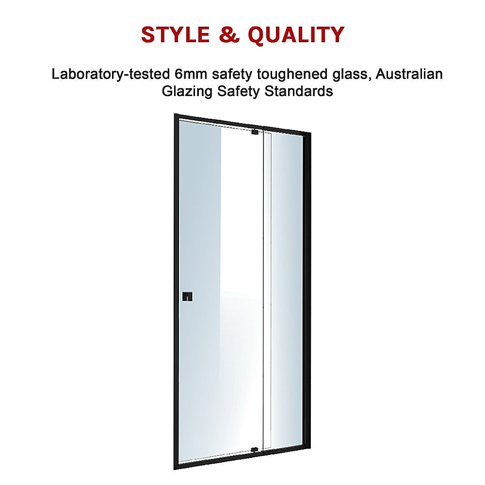 Adjustable Semi Frameless Shower Screen (82~90) x 195cm Australian Safety Glass 5