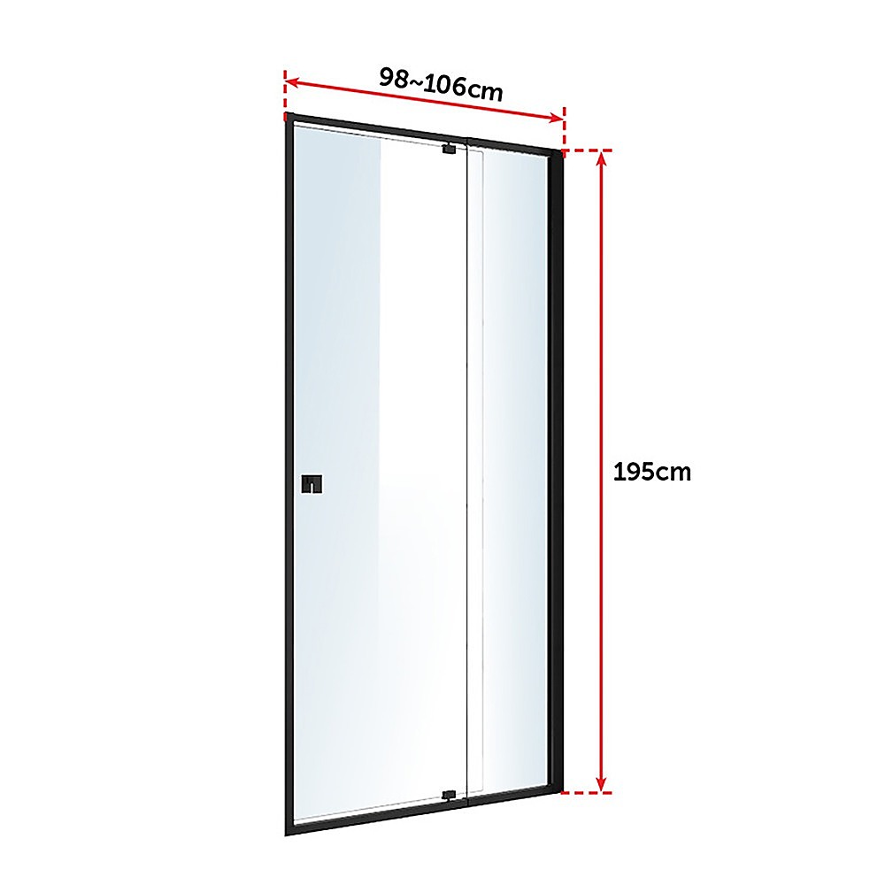 Adjustable Semi Frameless Shower Screen (98~106) x 195cm Australian Safety Glass 6