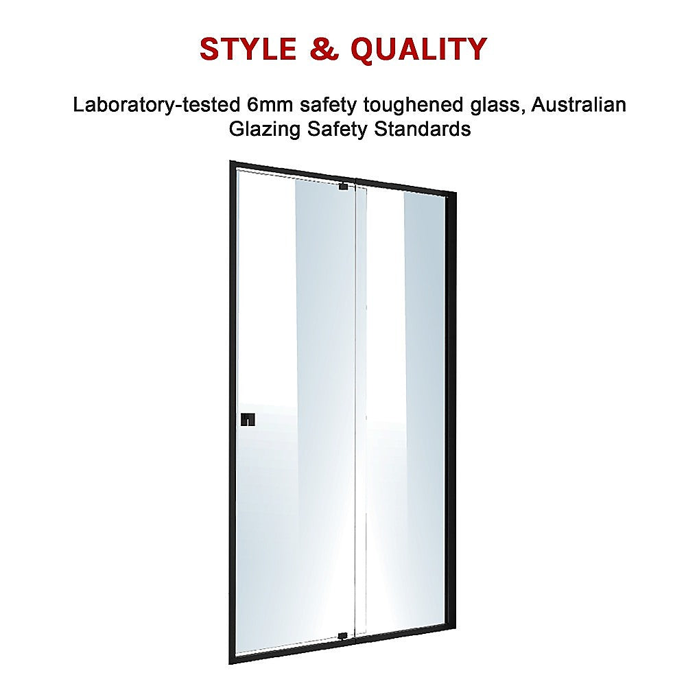 Adjustable Semi Frameless Shower Screen (114~122) x 195cm Australian Safety Glass 5