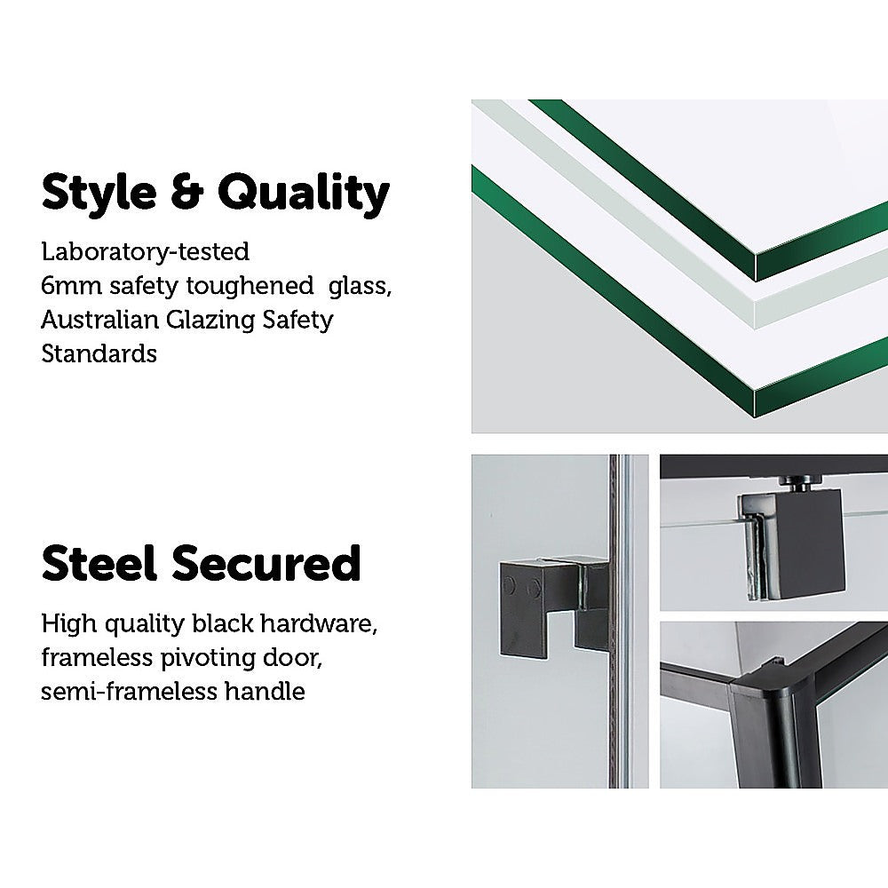 Semi Frameless Shower Screen (114~122)x 195cm & (89~92)x 195cm Side AS/NZS Glass 5