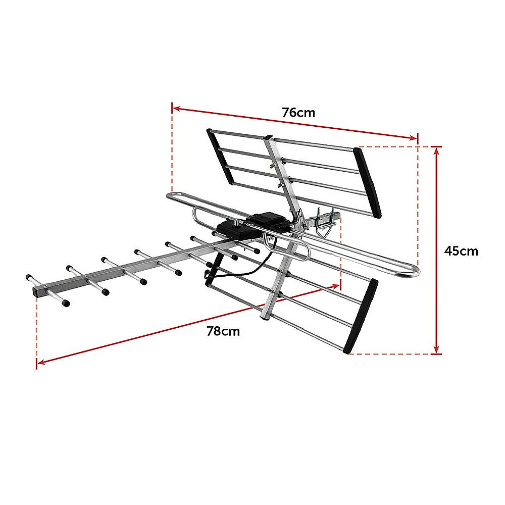 Digital TV Outdoor Antenna Aerial UHF VHF FM AUSTRALIAN Signal Amplifier Booster 7