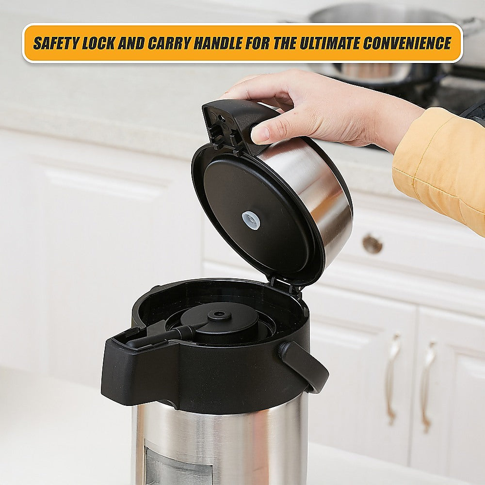 Air Pot for Tea Coffee 5L Pump Action Insulated Airpot Flask Drink Dispenser 9