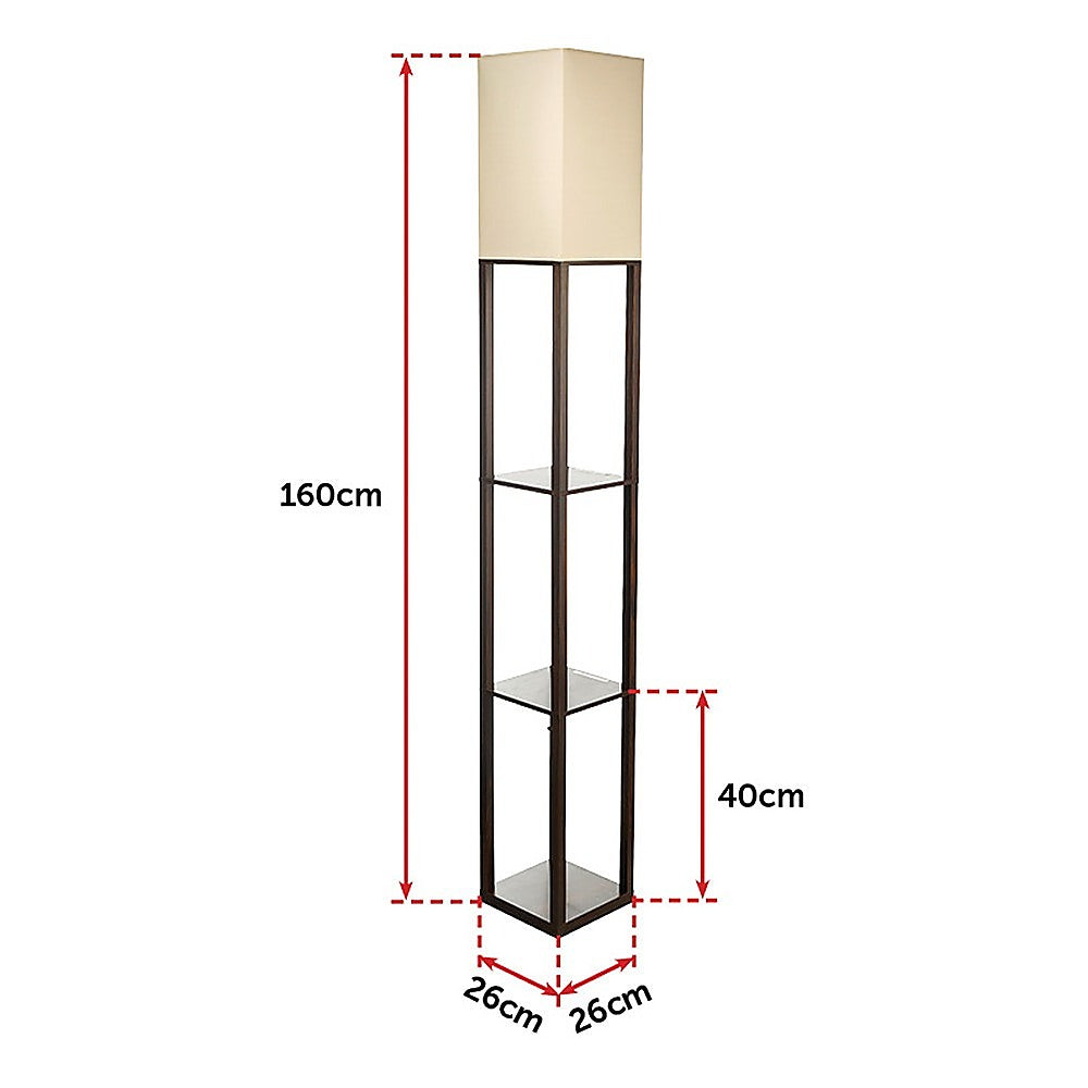Shelf Floor Lamp - Shade Diffused Light Source with Open-Box Shelves 8