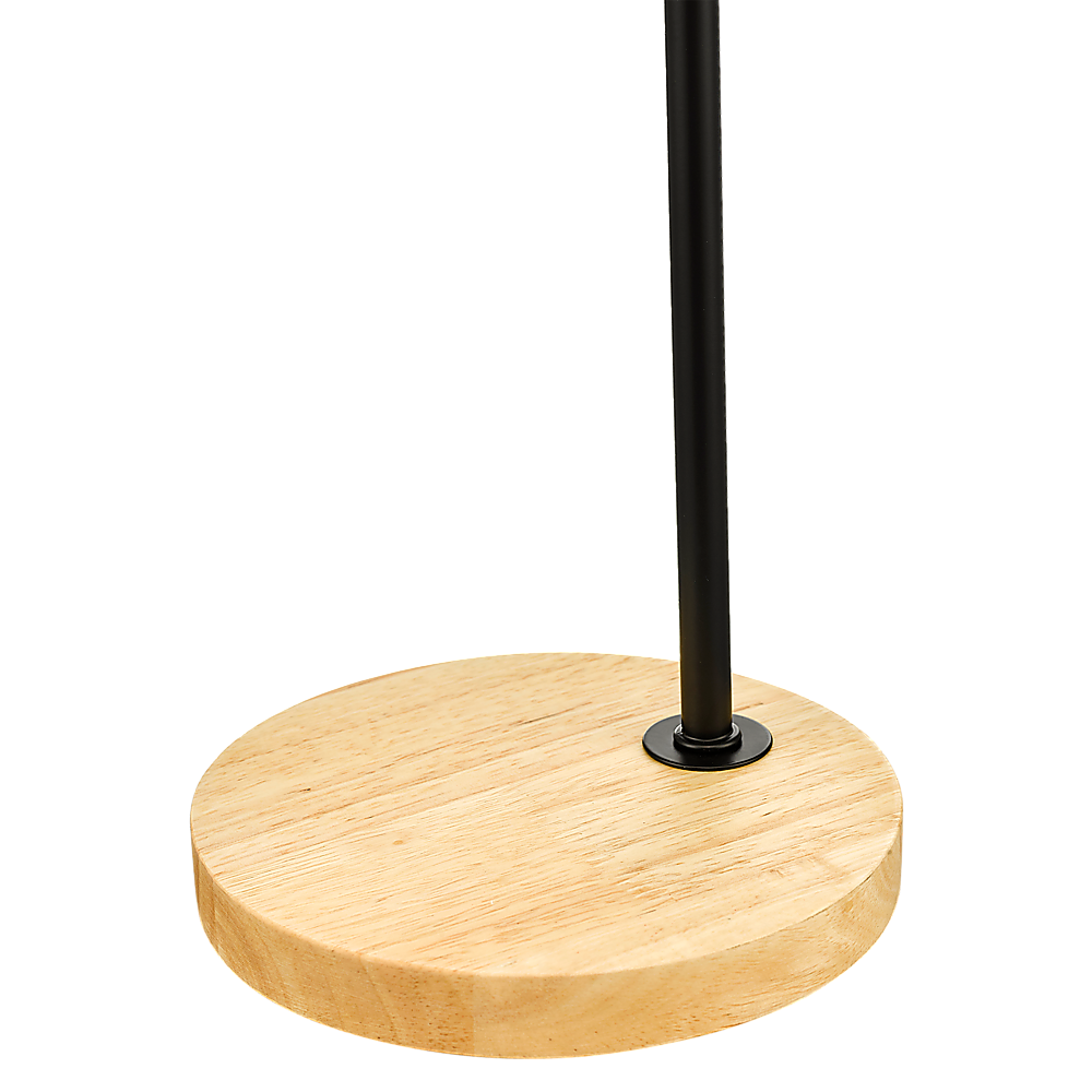 Modern Table lamp Desk Light Timber Base Bedside Bedroom Black 5