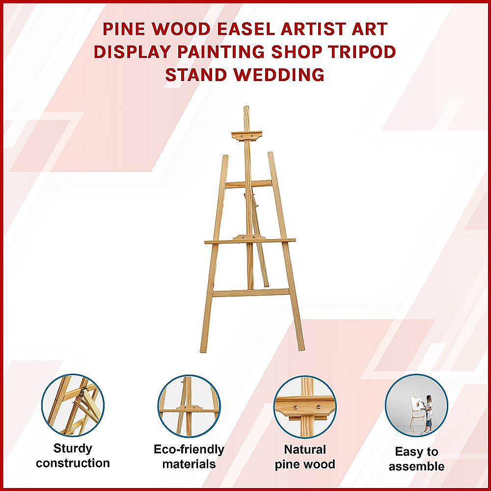 Pine Wood Easel Artist Art Display Painting Shop Tripod Stand Wedding 7