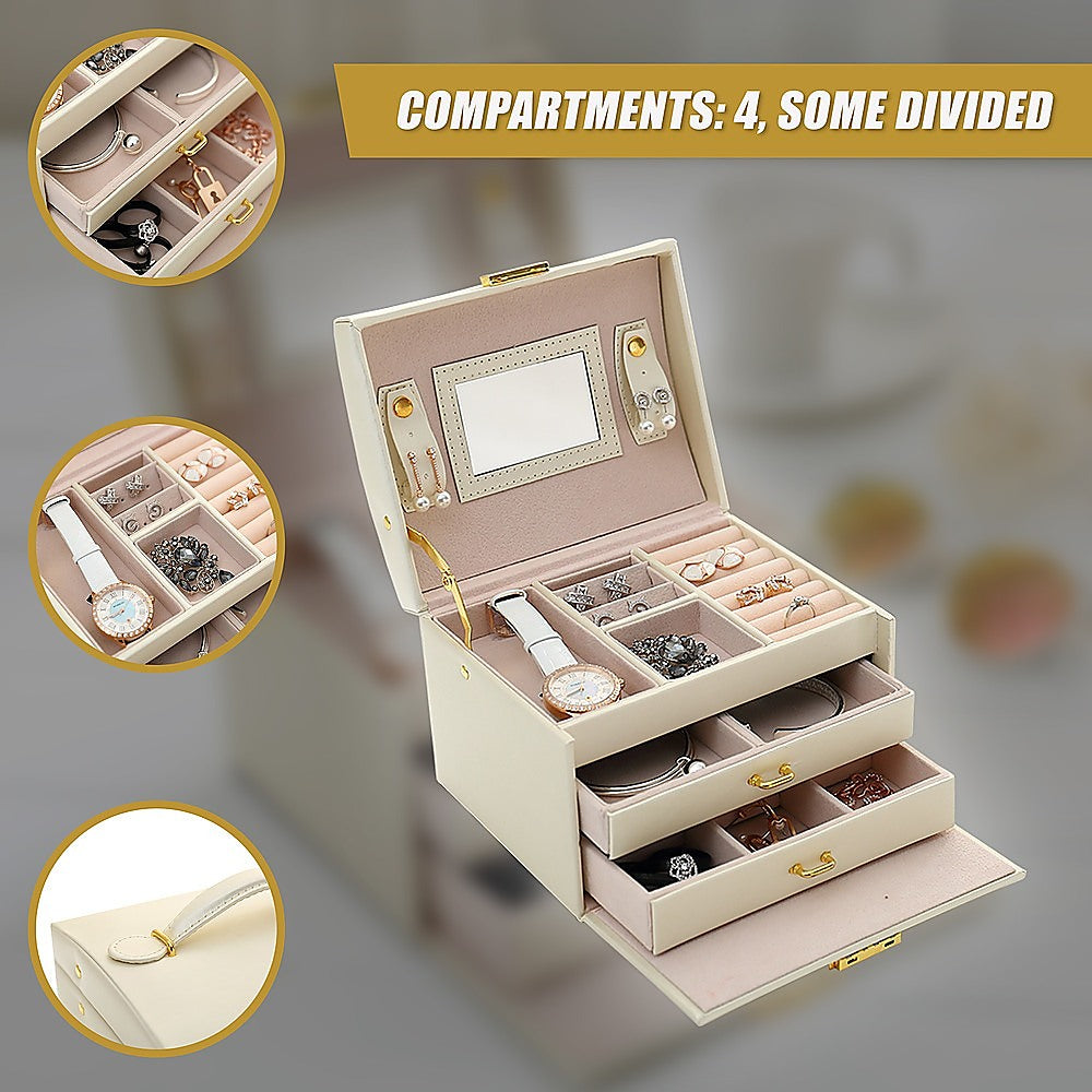 Jewellery Storage Box Girls Rings Necklaces Display Organiser Storage Case 8