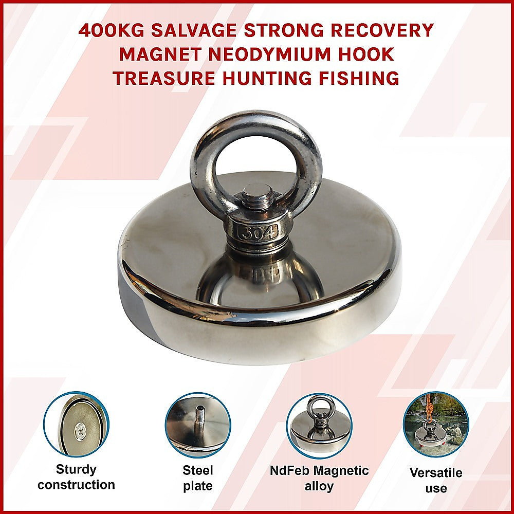 400Kg Salvage Strong Recovery Magnet Neodymium Hook Treasure Hunting Fishing 3