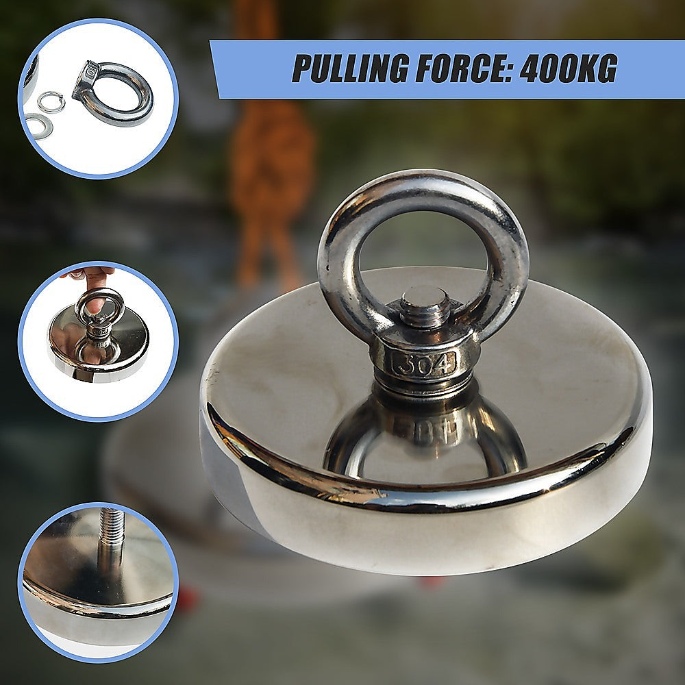 400Kg Salvage Strong Recovery Magnet Neodymium Hook Treasure Hunting Fishing 7