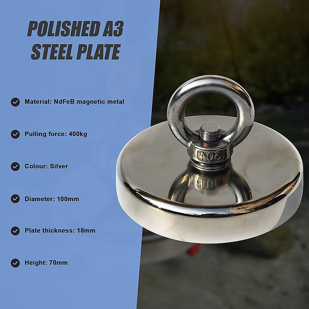 400Kg Salvage Strong Recovery Magnet Neodymium Hook Treasure Hunting Fishing 9