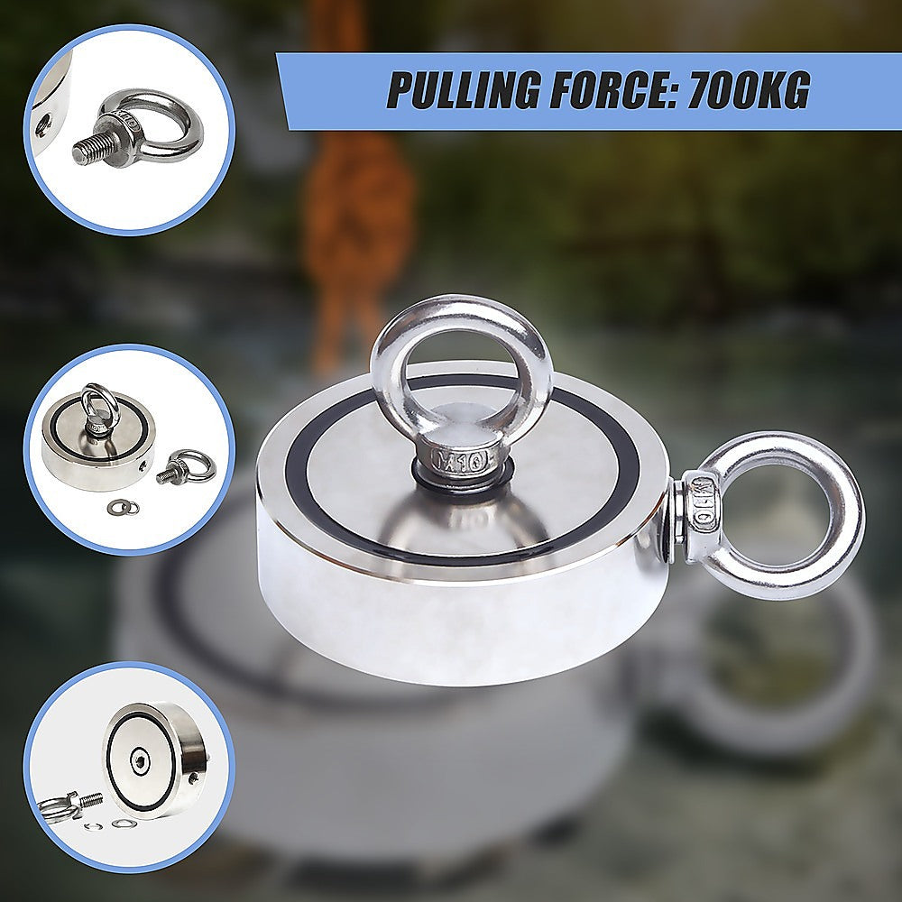700Kg Salvage Strong Recovery Magnet Neodymium Hook Treasure Hunting Fishing 8