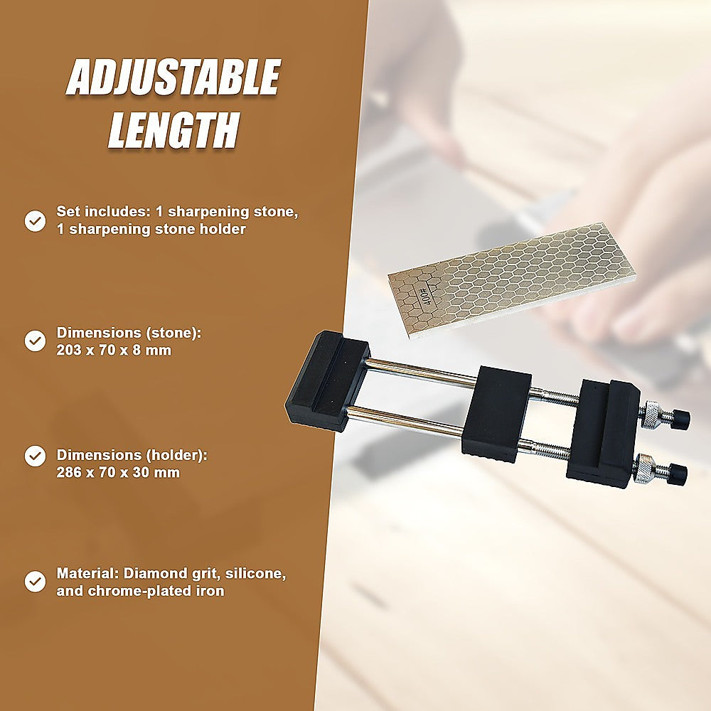 Double-Sided Diamond Knife Sharpeners Sharpening Stone W/ Stone Holder 10