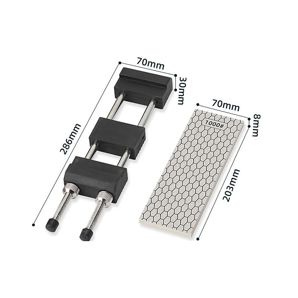 Double-Sided Diamond Knife Sharpeners Sharpening Stone W/ Stone Holder 12