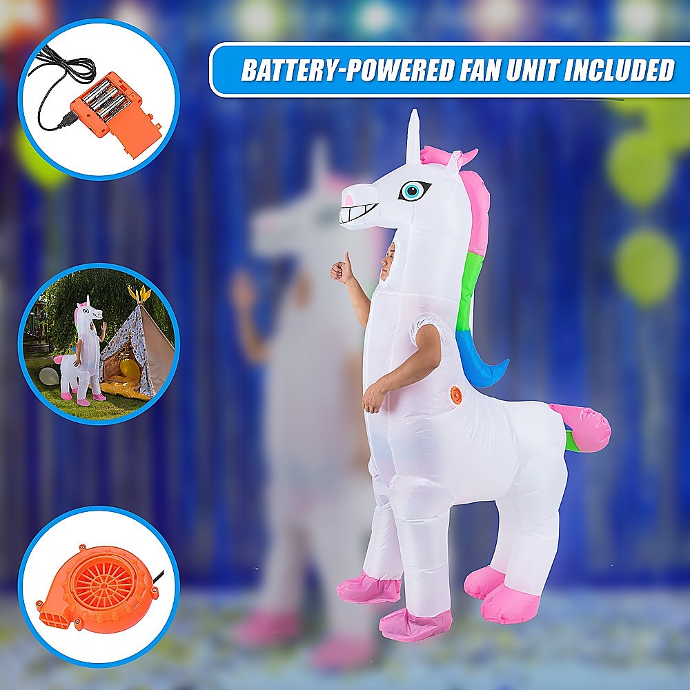Giant Unicorn Fancy Dress Fan Inflatable Costume Suit 8