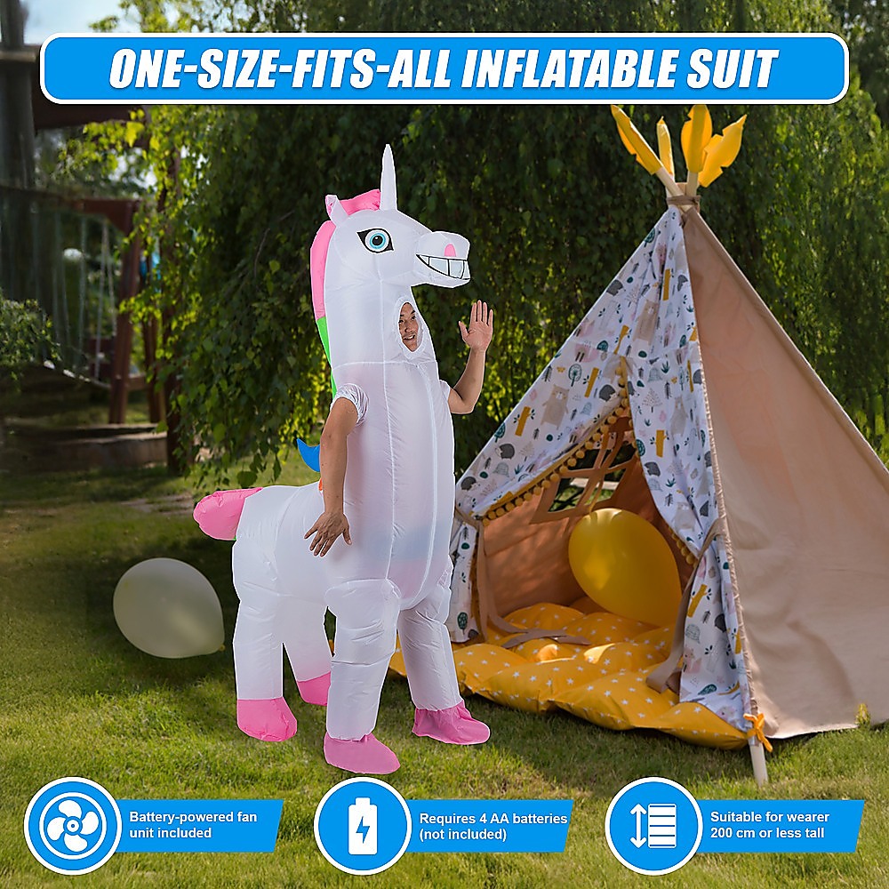Giant Unicorn Fancy Dress Fan Inflatable Costume Suit 9