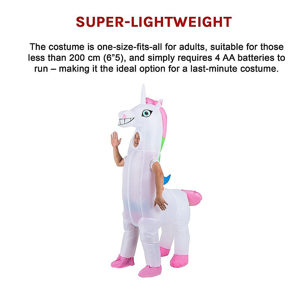 Giant Unicorn Fancy Dress Fan Inflatable Costume Suit 11