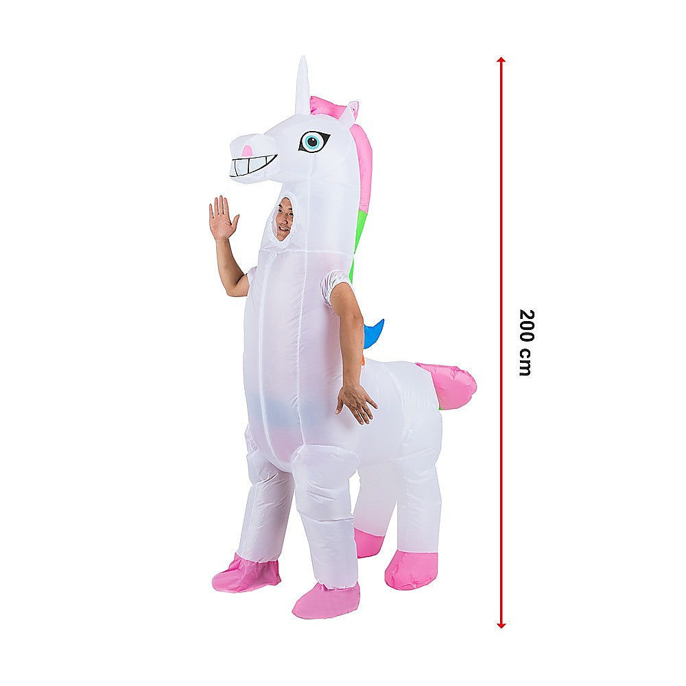 Giant Unicorn Fancy Dress Fan Inflatable Costume Suit 12