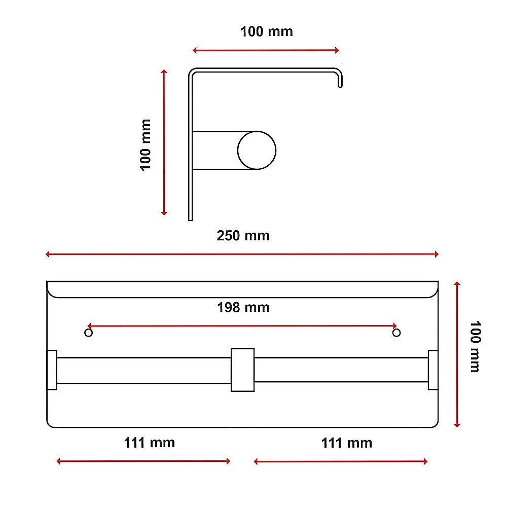 Stainless Steel Double Toilet Paper Holder Towel Roll Tissue Rack Storage Shelf 12