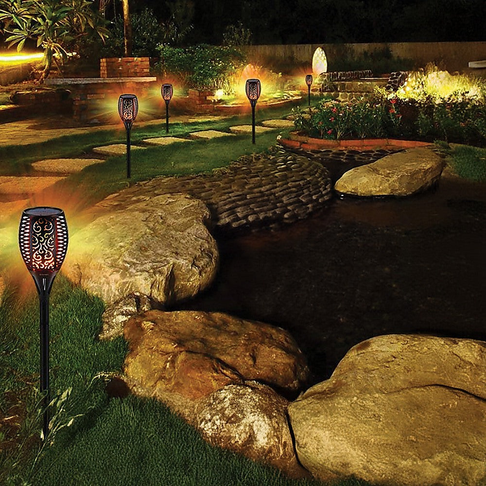 10 Pack Solar Torch Lights 96 LED Flickering Lighting Dancing Flame Garden Lamp 5