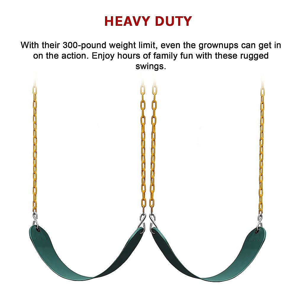 2 Pack Swings Seats Heavy Duty 66" Chain Plastic Coated Playground Swing 7