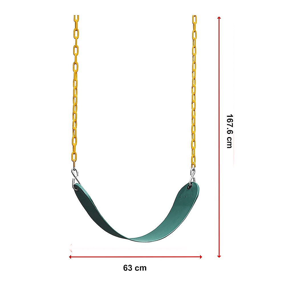 2 Pack Swings Seats Heavy Duty 66" Chain Plastic Coated Playground Swing 8