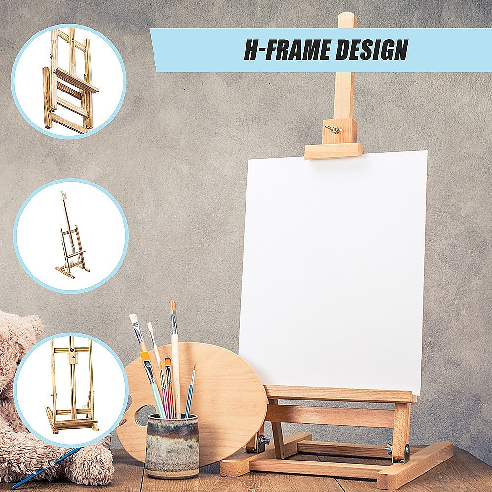 Tabletop Easel Wood Studio H-Frame Artist Art Display Painting Shop Tripod Stand Wedding 8