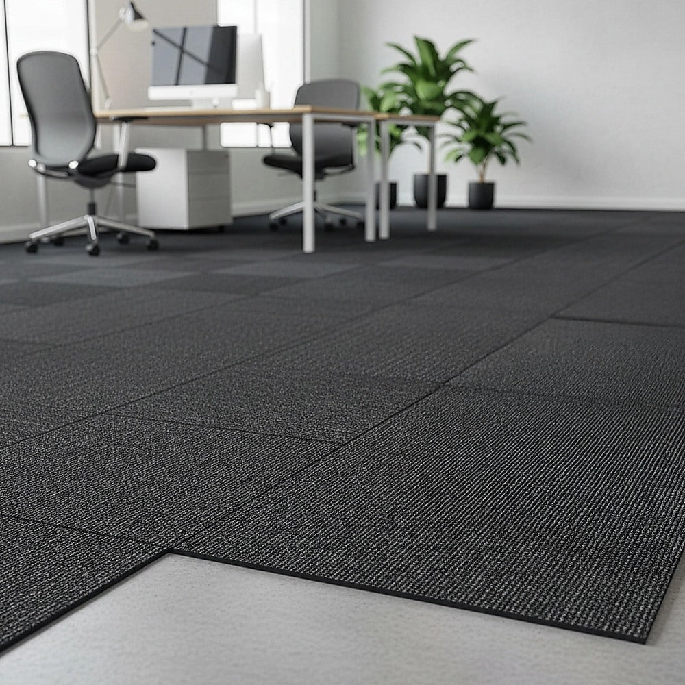 5m2 Box of Premium Carpet Tiles Commercial Domestic Office Heavy Use Flooring Charcoal 5