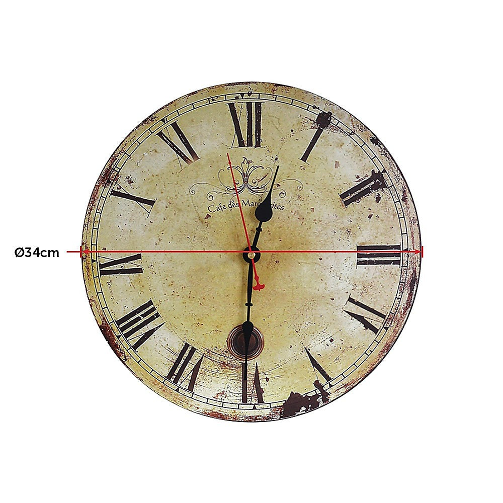 Large Vintage Wall Clock Kitchen Office Retro Timepiece 8