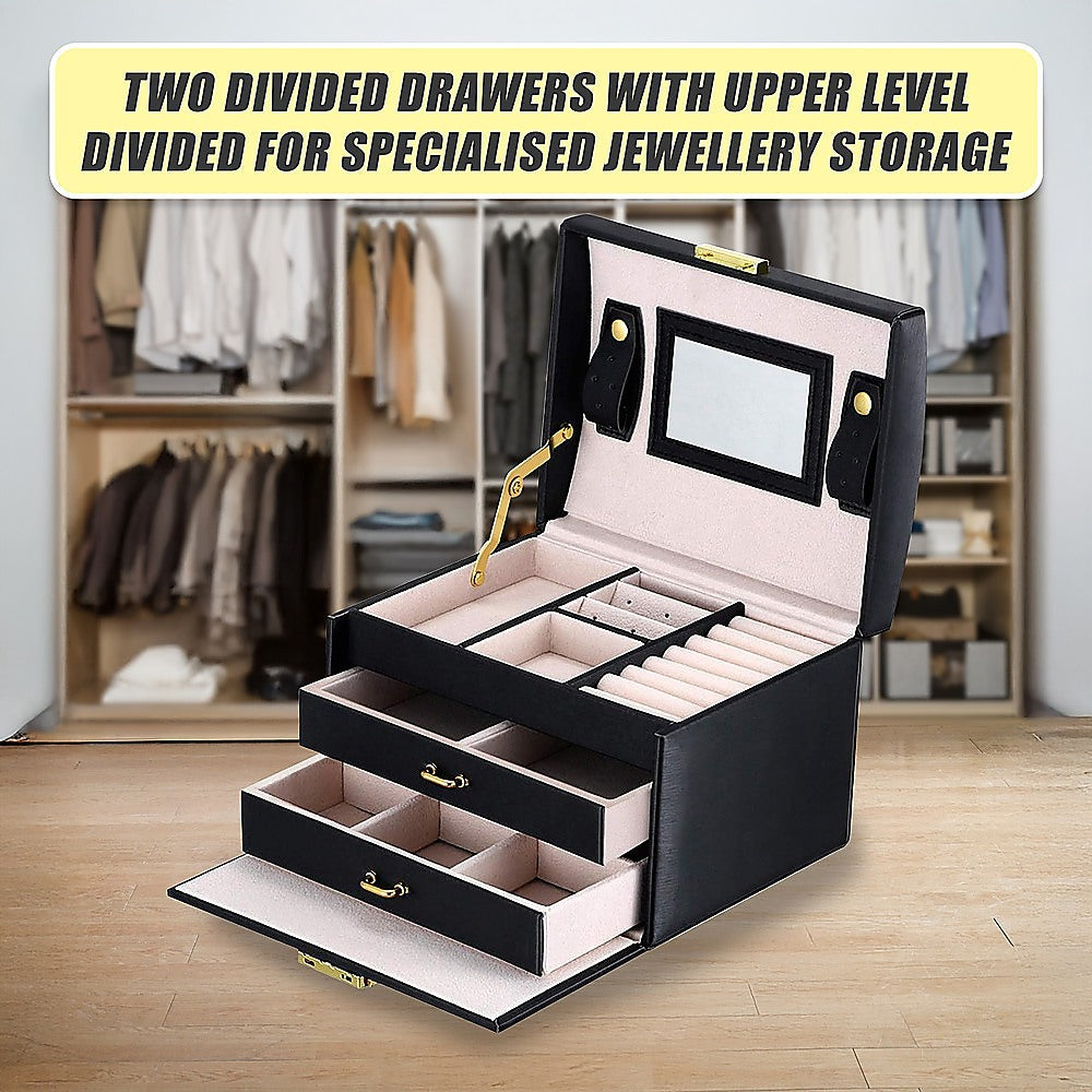 Jewellery Storage Box Girls Rings Necklaces Display Organiser Storage Case 9