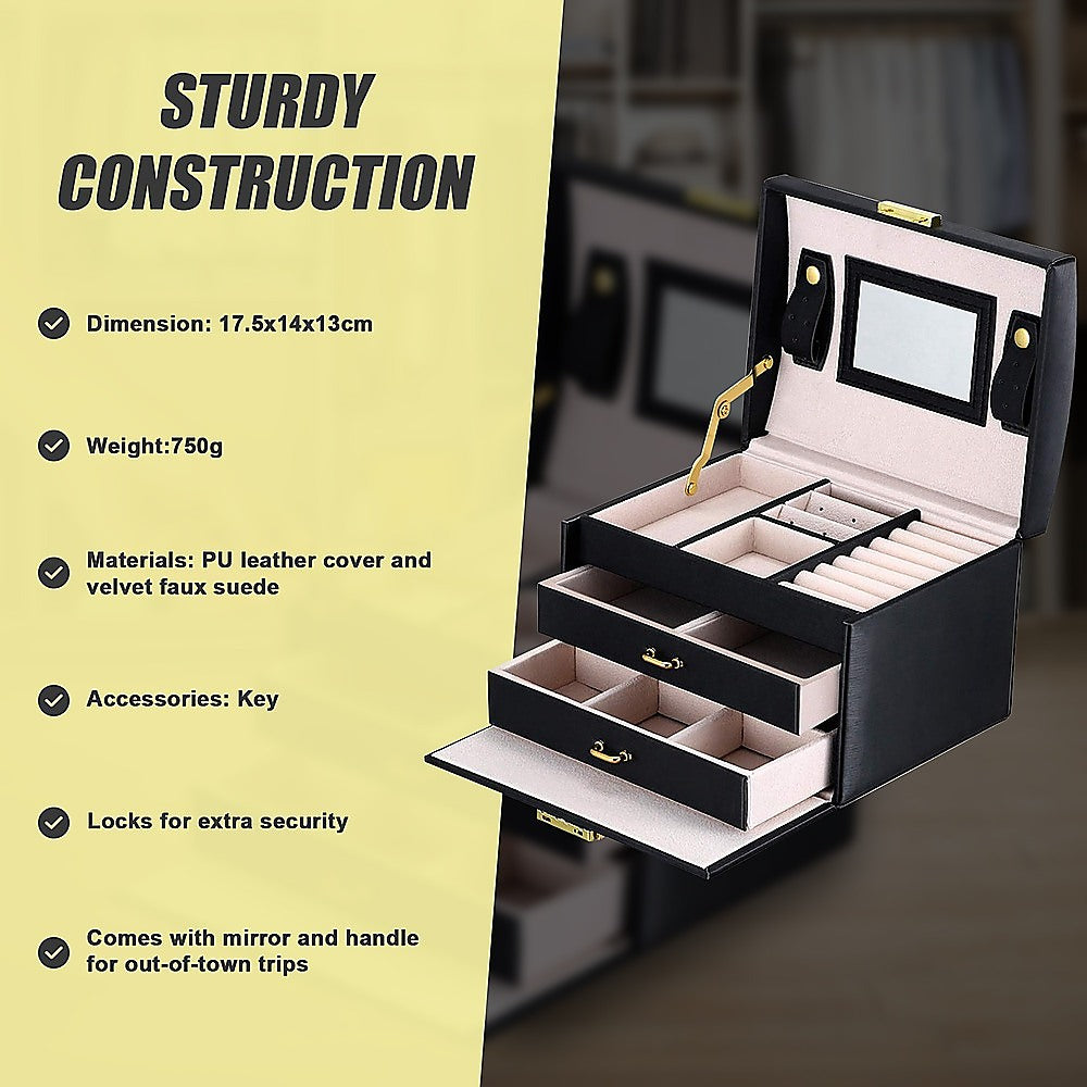 Jewellery Storage Box Girls Rings Necklaces Display Organiser Storage Case 10