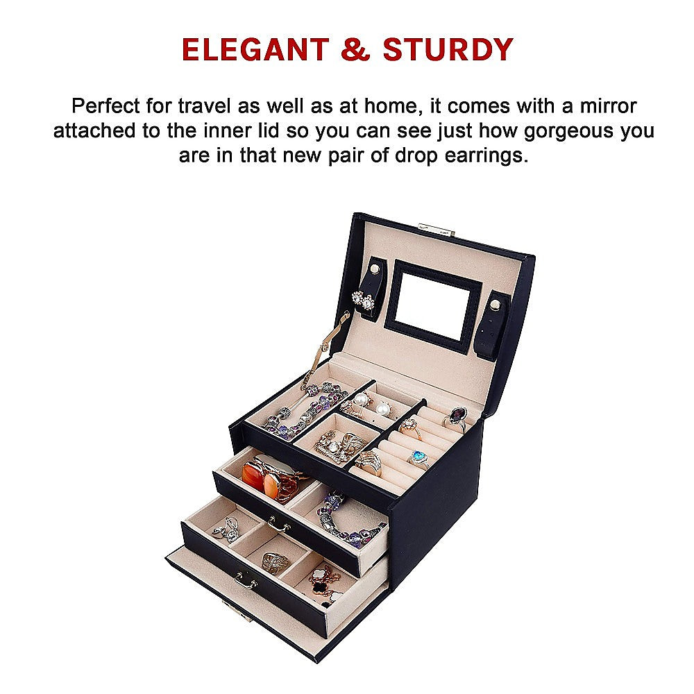 Jewellery Storage Box Girls Rings Necklaces Display Organiser Storage Case 11