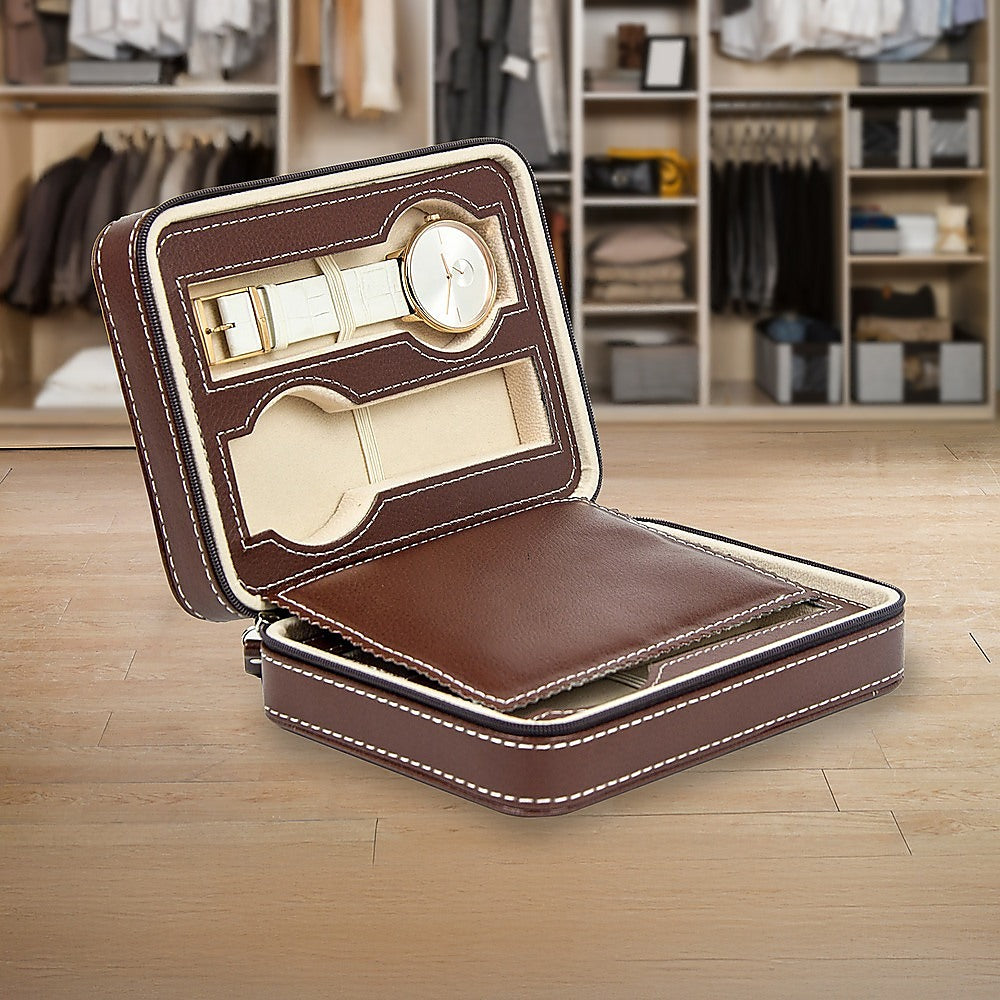 4 Watch Box Display Travel Case PU Leather 5