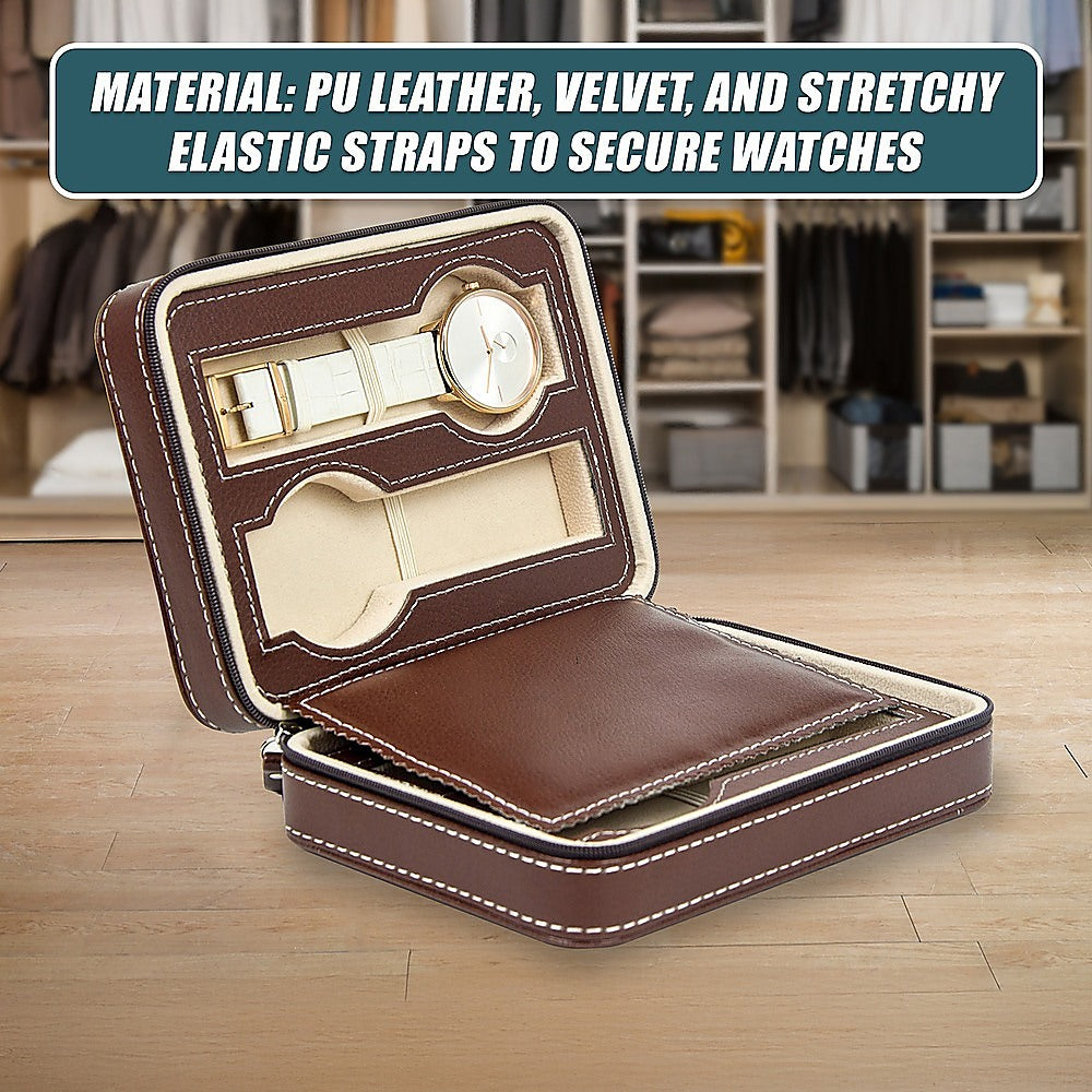 4 Watch Box Display Travel Case PU Leather 9