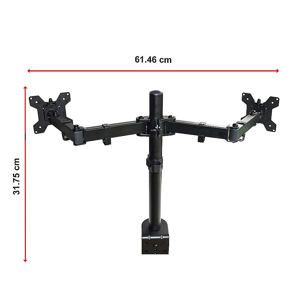 Dual LCD Monitor Desk Mount Stand Adjustable Fits 2 Screens Up To 27" 9