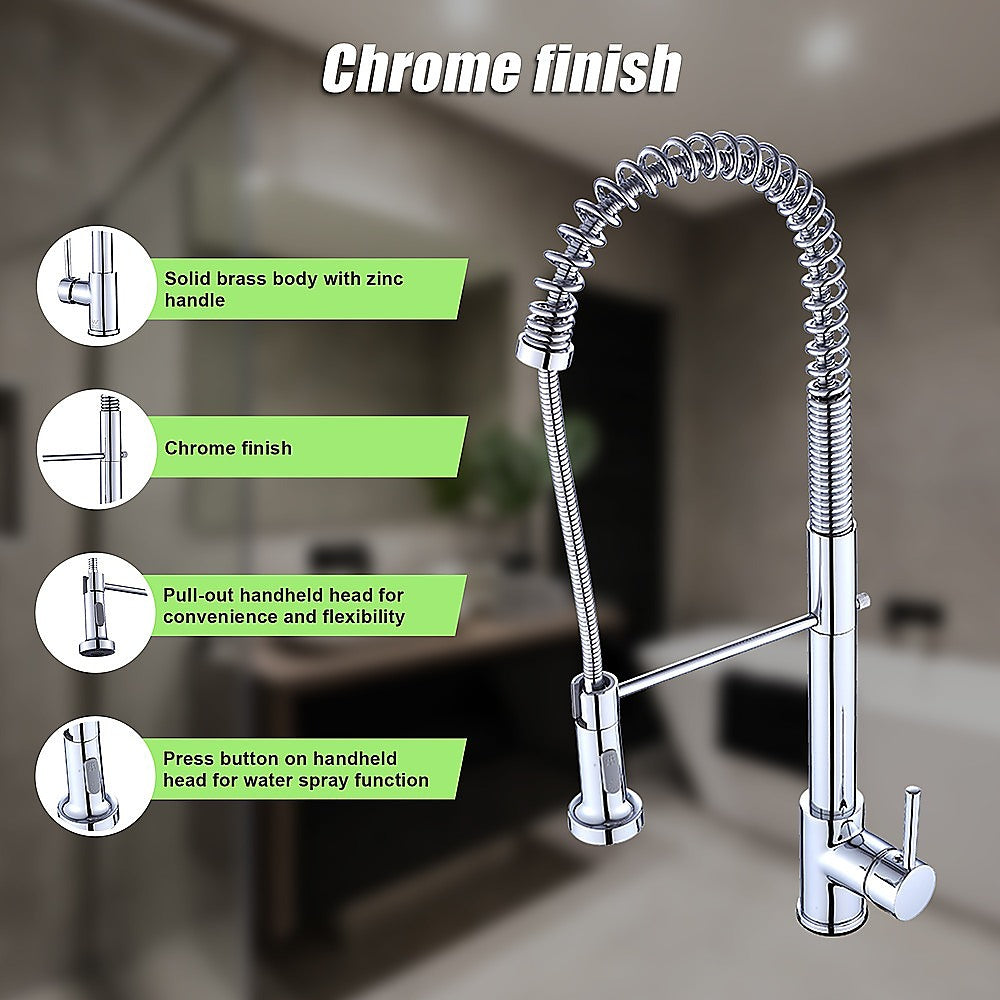 Basin Mixer Pull-Out Kitchen Tap Faucet Laundry Sink 9