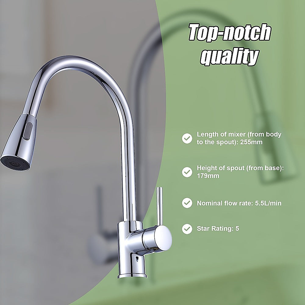 Basin Mixer Pull-Down Tap Faucet -Kitchen Laundry Bathroom Sink 10