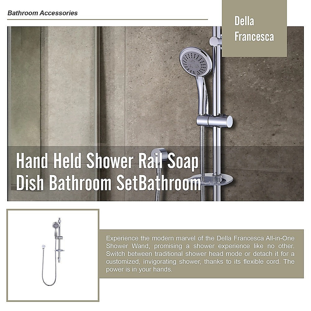 Hand Held Shower Rail Soap Dish Bathroom Set 8