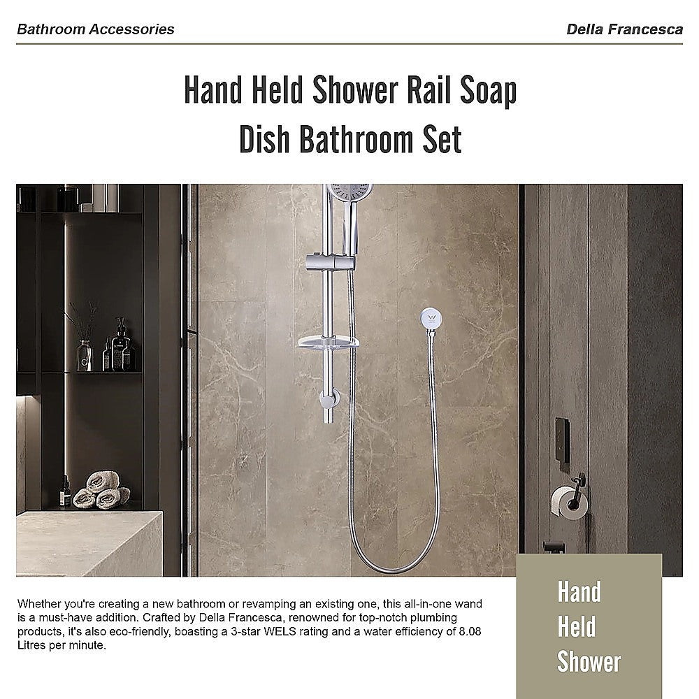 Hand Held Shower Rail Soap Dish Bathroom Set 9