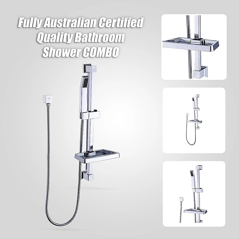 Hand Held Shower Rail Soap Dish Bathroom Set 8