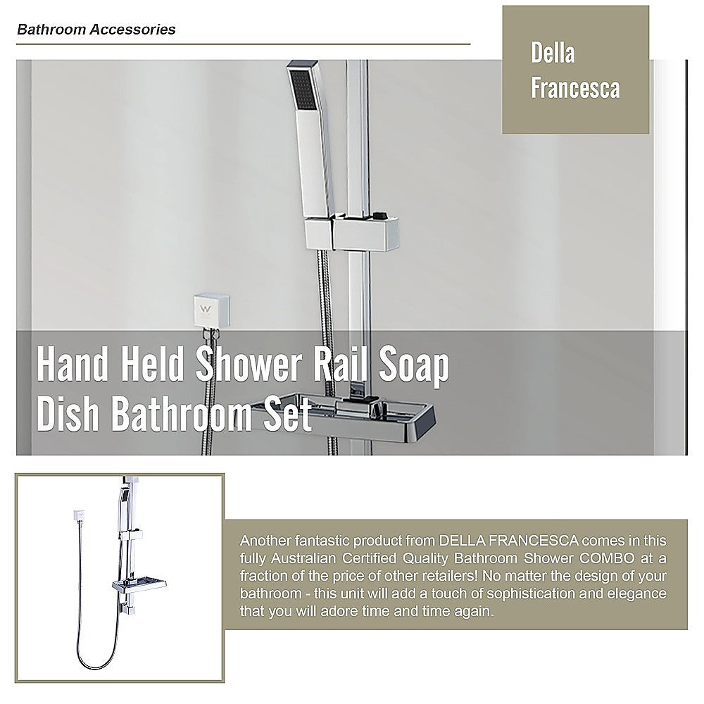 Hand Held Shower Rail Soap Dish Bathroom Set 9