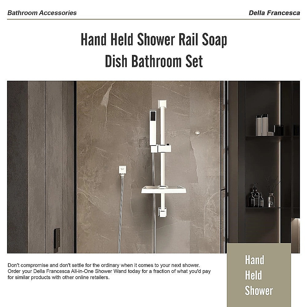 Hand Held Shower Rail Soap Dish Bathroom Set 10